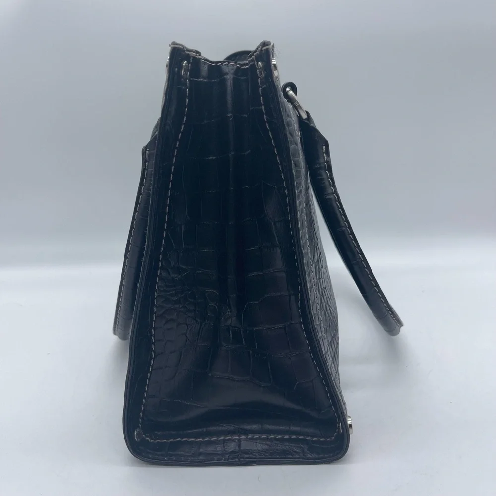 Michael Kors Vintage Croc Embossed Women's Large Handbag B-0806 Metal Studs‎